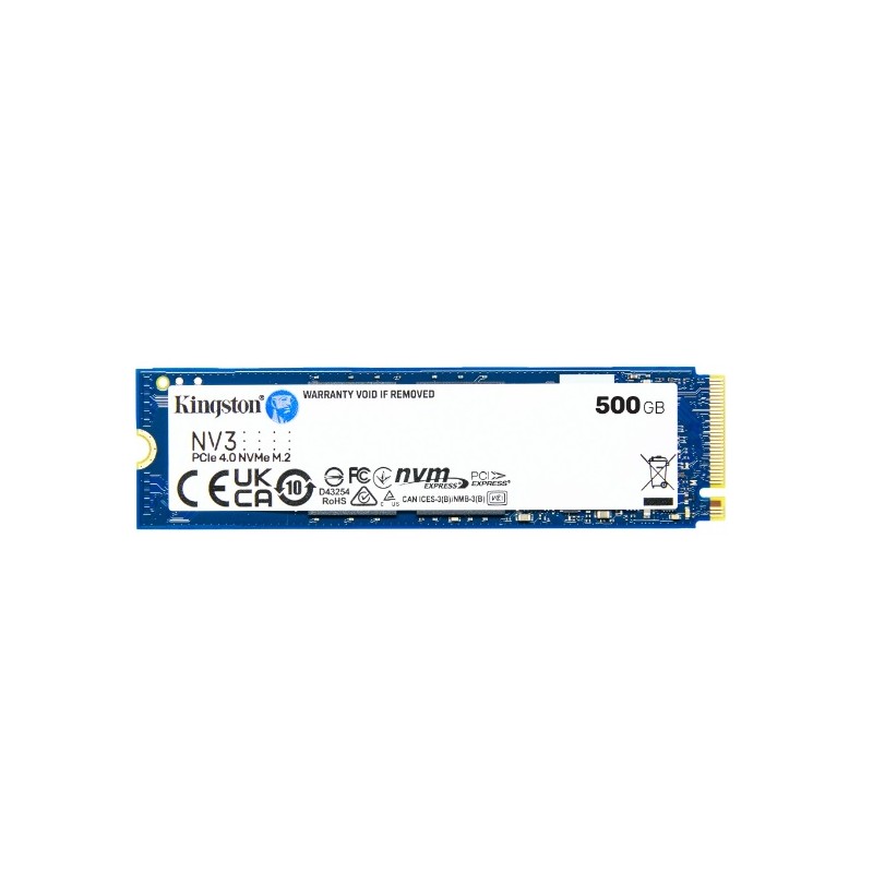 UNIDAD DE ESTADO SOLIDO Kingston Technology NV3 UNIDAD DE ESTADO SOLIDO KINGSTON NV3 500GB M.2 2280 NVME PCIE GEN 4X4 R.5000MB/S