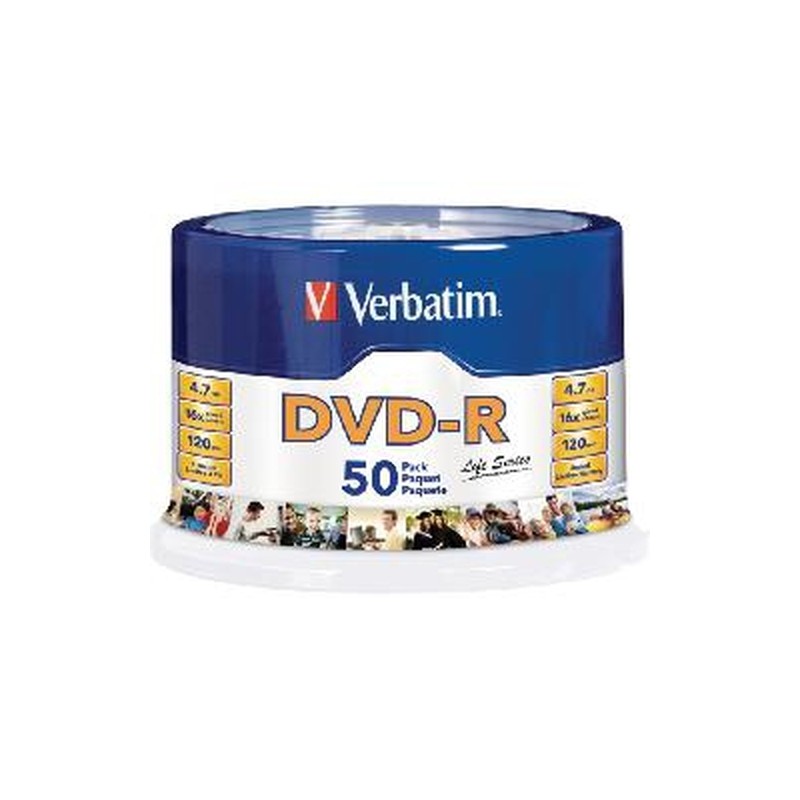 Verbatim Torre de Discos Virgenes para DVD DVD-R 16x 50 Discos 97176