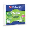 Disco VERBATIM CD-RW 4X-12X 80MIN 700MB Slim Case 95161