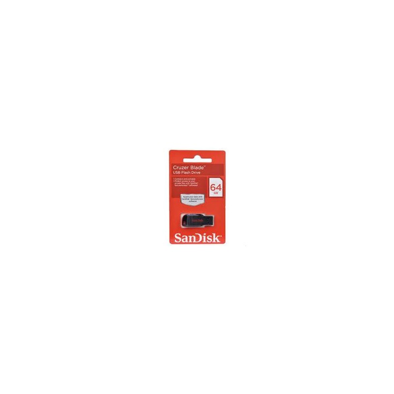 Memoria USB SanDisk Flash Cruzer Blade 64GB USB 2.0 Color Negro SDCZ50-064G-B35 SDCZ50-064G-B35