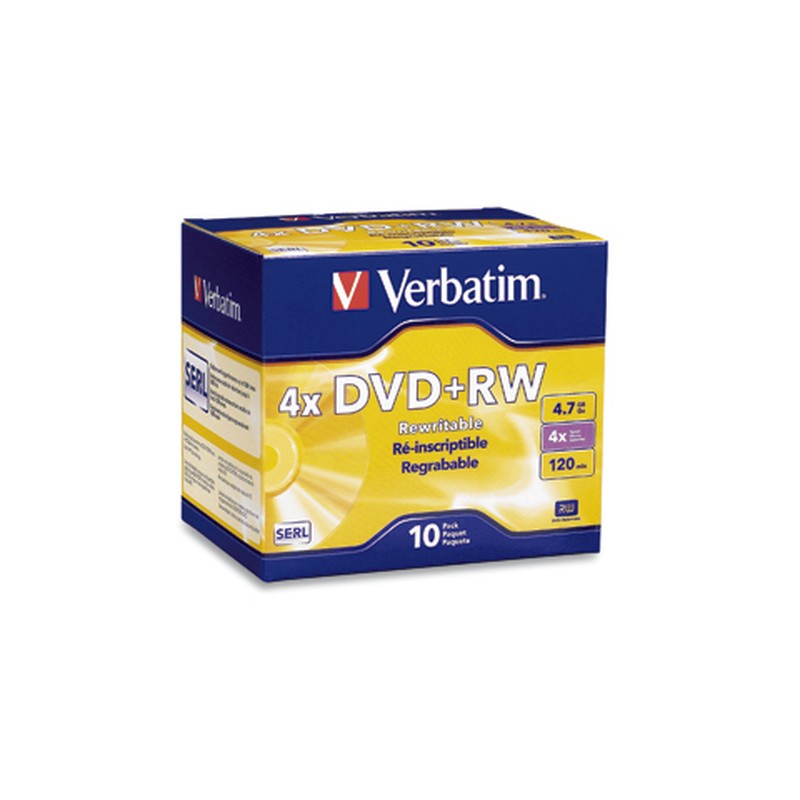 DVDRW Verbatim 4X 4.7 GB 10PK Slim Case 94839