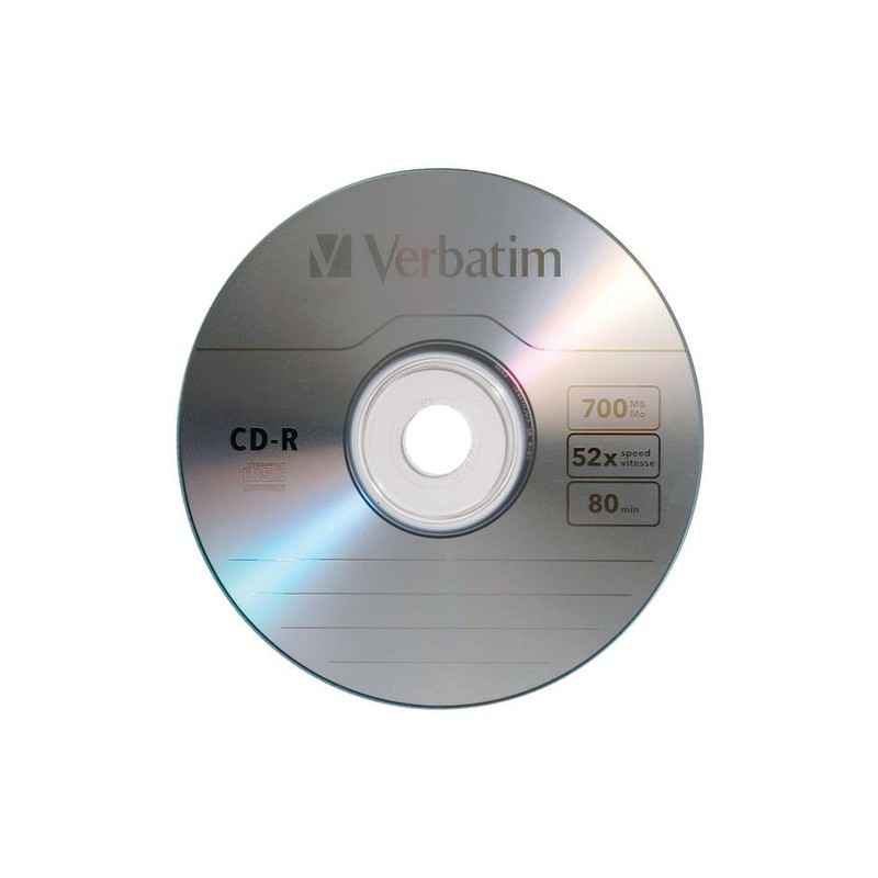 Disco VERBATIM CD-R 80min 700MB 52X Paquete C/50 Pzas 96298