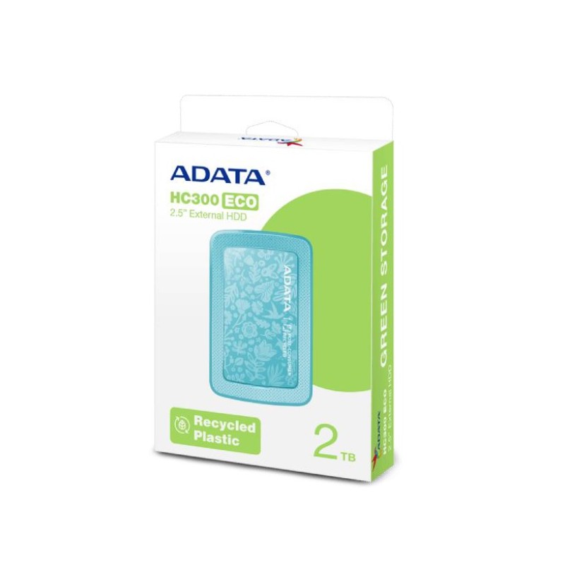 DISCO DURO EXTERNO ADATA HC300 2TB 32 USB GEN 1 VERDE AQUA AHC300E 2TU31 CGN