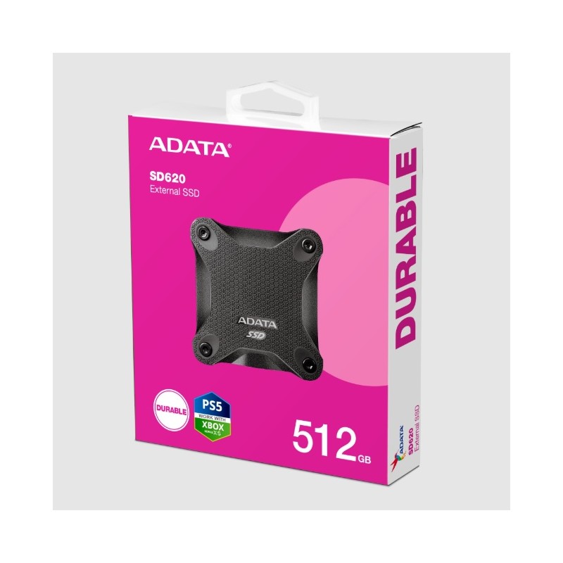 SSD ADATA SD620 SSD Externo ADATA SD620 512GB. USB 3.2 Gen2 Velocidad De Transferencia De Hasta 520 MB/s Resistente A Impactos G