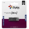 MEMORIA USB STYLOS STMUS516B 16GB ST500 USB 2.0 METAL PLATA